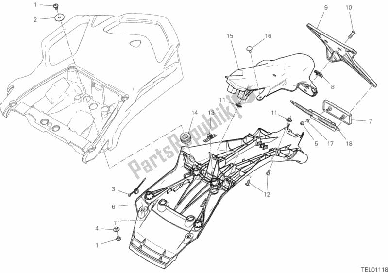 Tutte le parti per il 27a - Portatarga del Ducati Multistrada 1260 ABS 2020